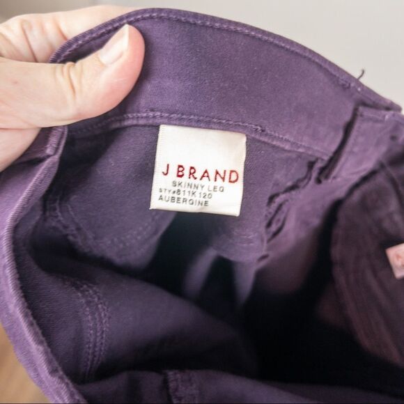 J Brand Womens Skinny Leg Jeans Aubergine Size 24 Purple Stretch Low Rise - Picture 10 of 11